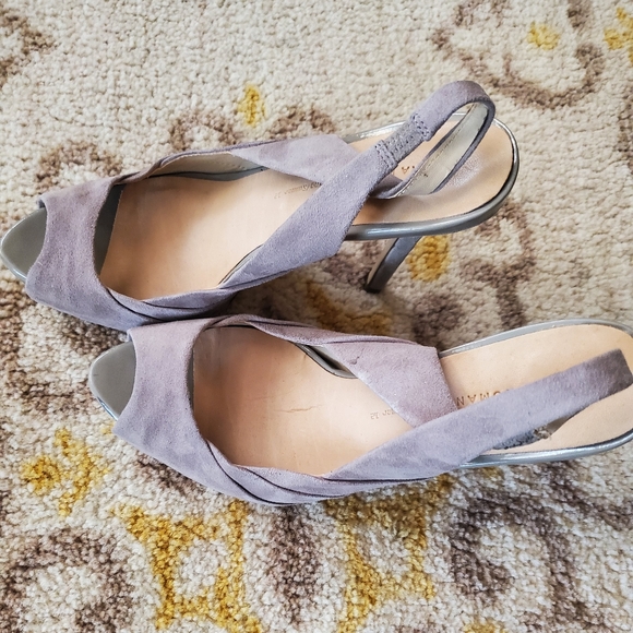 Zara Slingback peep toe heel in grey 38/7.5 - Picture 9 of 12